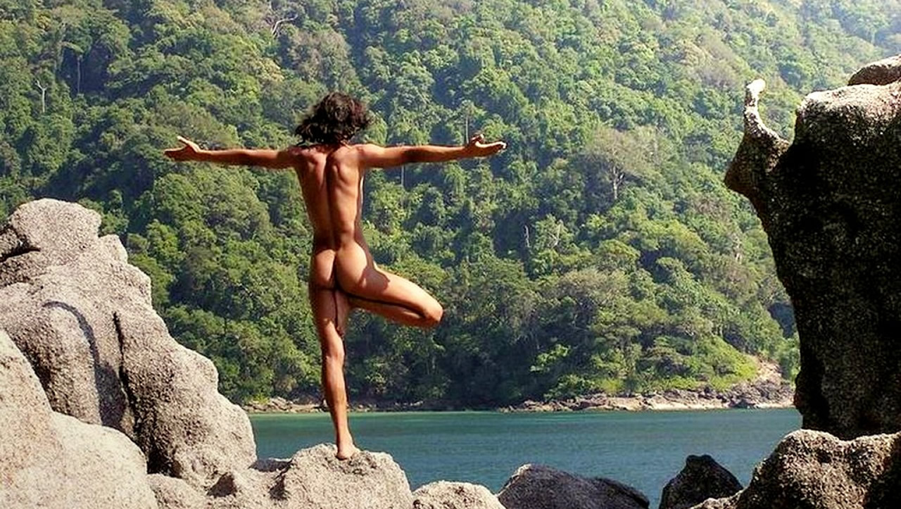 Rearview Outdoor Naked Yoga Gallery Of Men