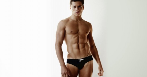Muscular Young Guy in Black Speedo