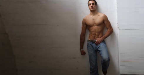 Muscular Jock Shirtless in Jeans