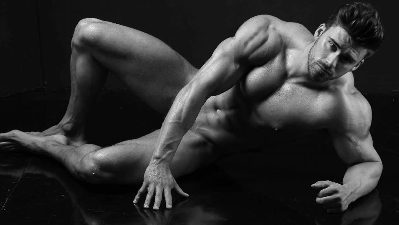 Black and White Artistic Nude Bodybuilder.