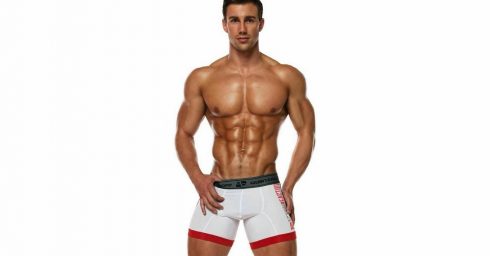 Ripped Young Stud in White Shorts