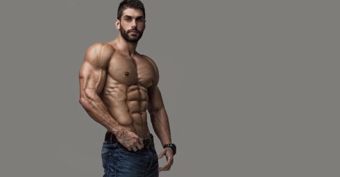 Ripped Bodybuilder Shirtless in Jeans