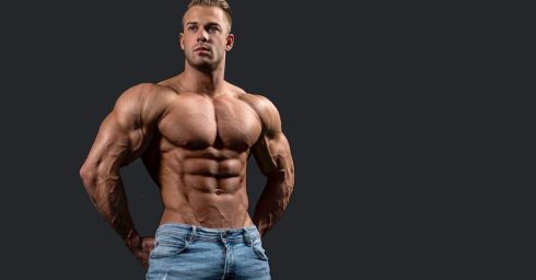 Shirtless Bodybuilder in Jeans