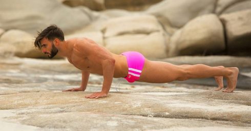 Fit Guy in a Pink Bikini