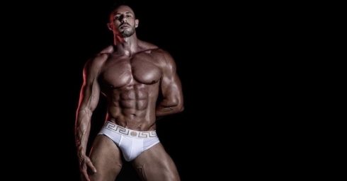 Muscular Young Stud in White Briefs