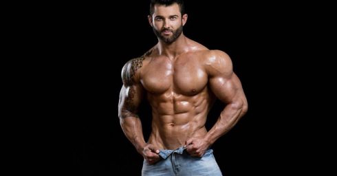 Shirtless Bodybuilder in Jeans