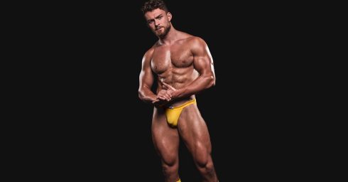 Athletic Hunk in a Yellow Jockstrap