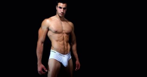 Athletic Guy in White Calvin Klein Briefs