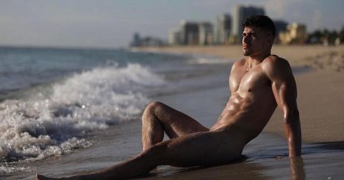 Athletic Young Stud Naked at the Beach