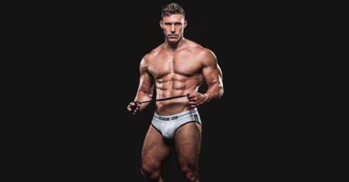 Muscular Hunk in White Code 22 Briefs