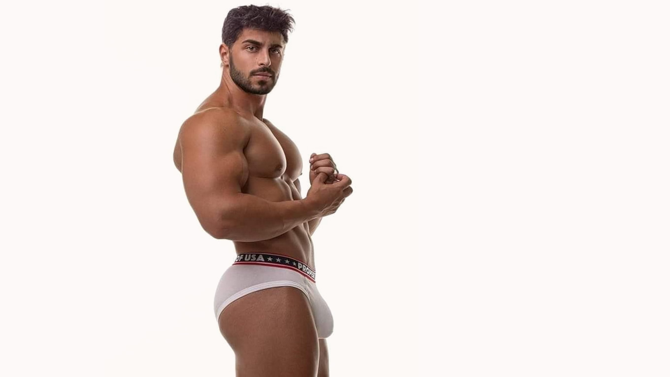 Muscular Young Stud with a Great Ass and Bulge in White Briefs