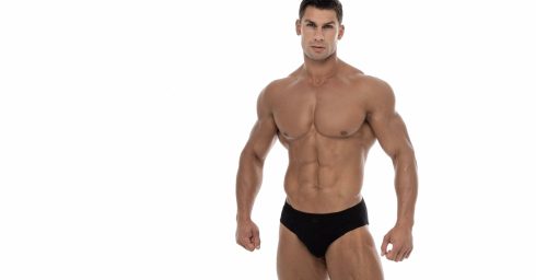 Muscular Young Stud in a Black Bikini