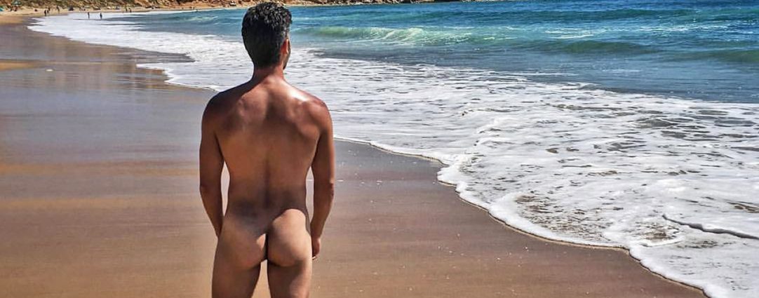 Rearview Naked at the Beach