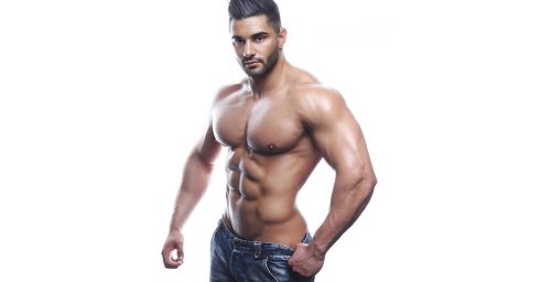 Muscular Stud Shirtless in Jeans