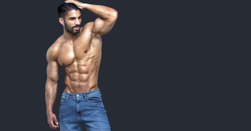 Ripped Young Guy Shirtless in Jeans