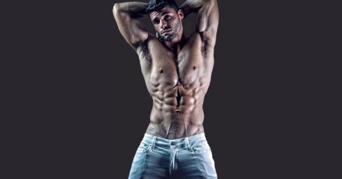 Ripped Young Stud Shirtless in Jeans