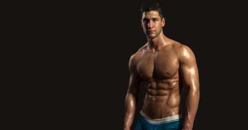 Young Hunk in Blue Briefs