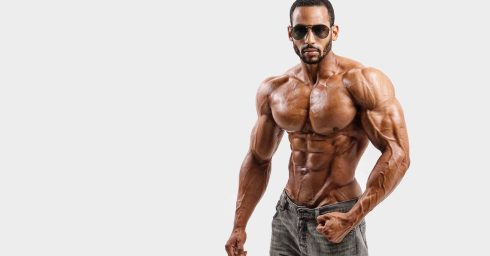 Ripped Bodybuilder Shirtless in Jeans