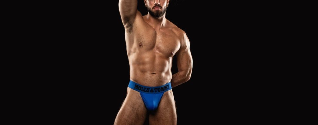 Hunk in a Blue Molly and Tommy Jockstrap