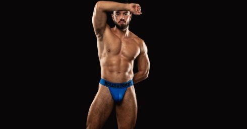 Hunk in a Blue Molly and Tommy Jockstrap