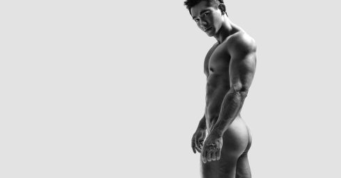Black and White Fit Guy with a Nice Ass