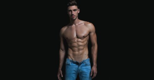 Fit Young Guy Shirtless in Jeans