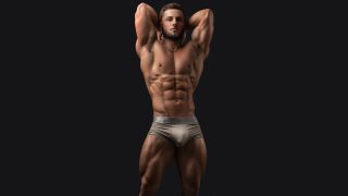 Ripped Young Stud in Grey Calvin Klein Boxer Briefs