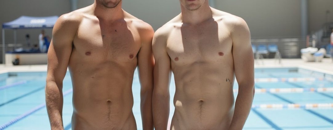 Full-Frontal Two Naked Guys at a Pool