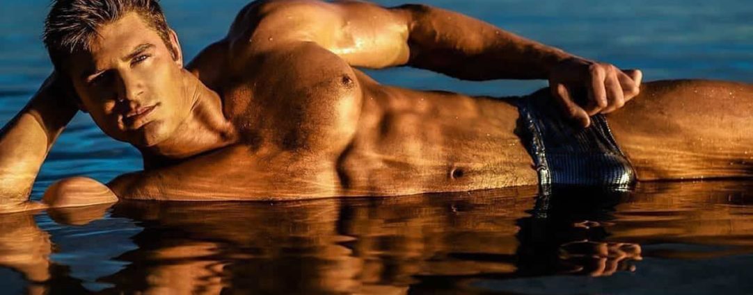 Athletic Hunk in the Ocean