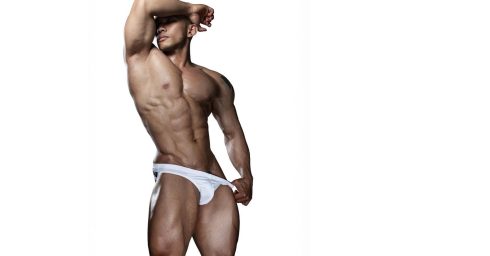Athletic Young Hunk in White Briefs