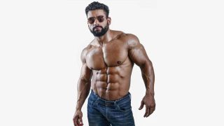 Muscular Hunk Shirtless in Jeans