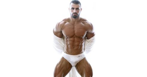 Muscular Stud in White Briefs
