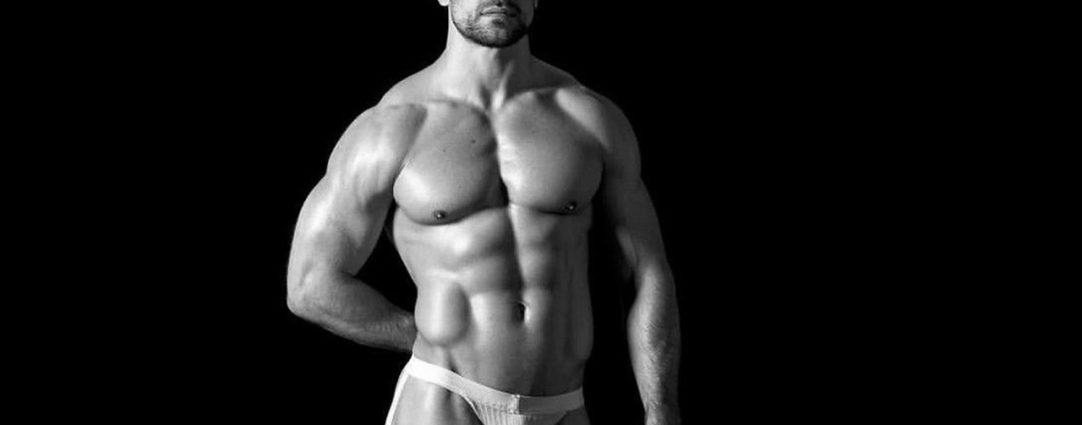 Black and White Muscular Guy in a Jockstrap