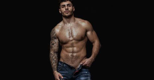 Young Hunk Shirtless in Jeans