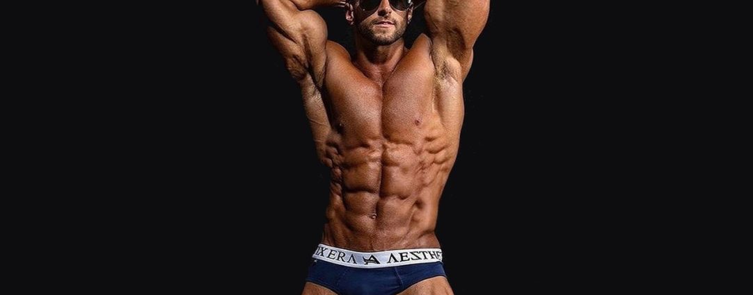 Muscular Stud in Blue Briefs