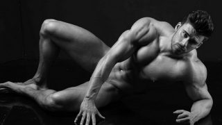 Black and White Muscular Stud Artistic Nude
