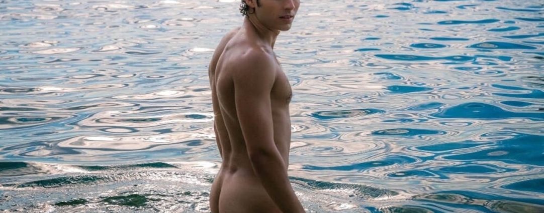 Rearview Fit Guy Naked in a Lake