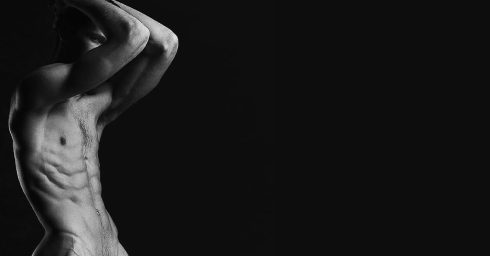 Black and White Ripped Guy Artistic Nude