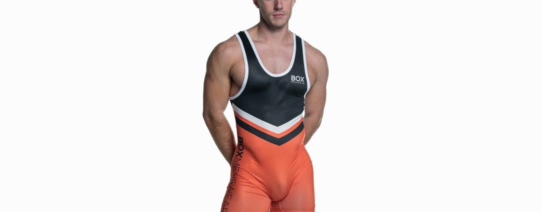 Fit Guy in a Black and Orange Singlet