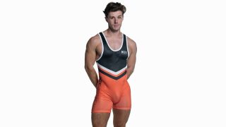 Fit Guy in a Black and Orange Singlet