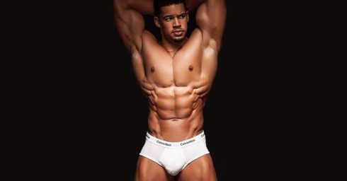 Ripped Stud in White Calvin Klein Briefs