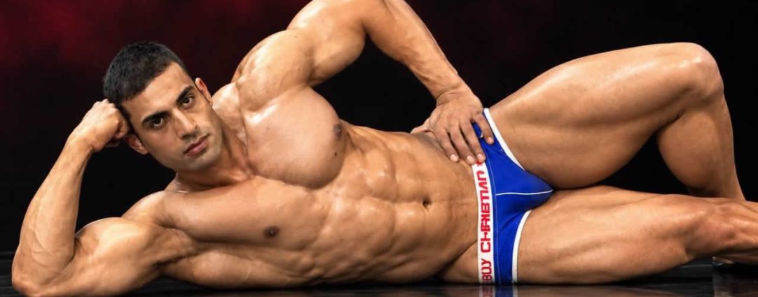 Muscular Stud in Blue Andrew Christian Briefs