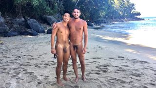 Full-Frontal Two Guys Naked on a Beach